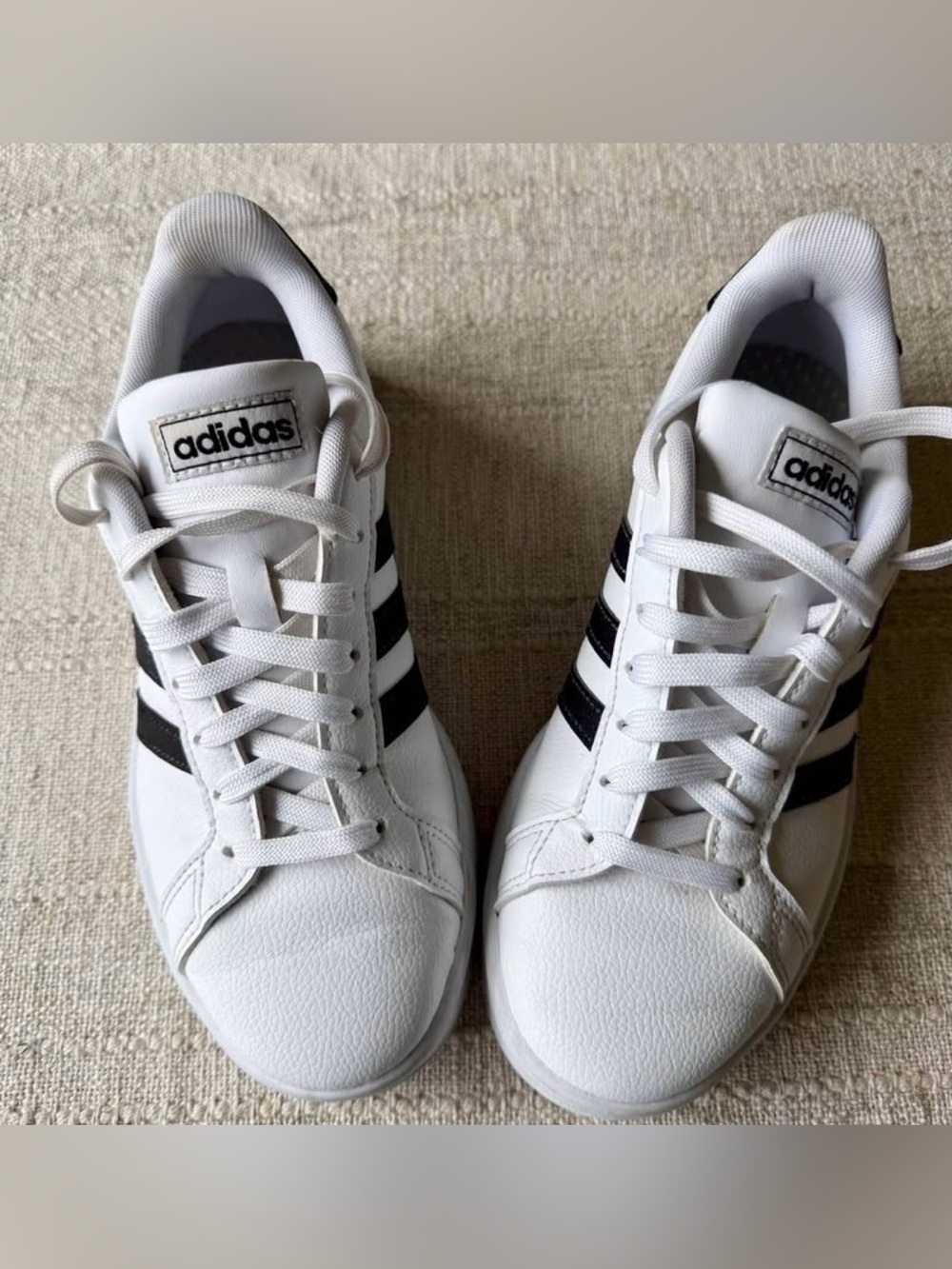 Adidas Grand Court White Black Sneakers Women’s Size 6.5 Cloudfoam Comfort